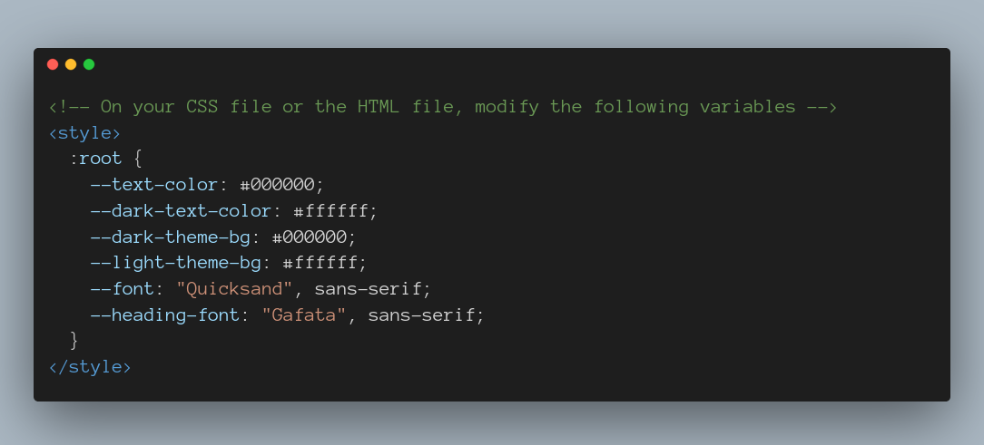 Customizing themes